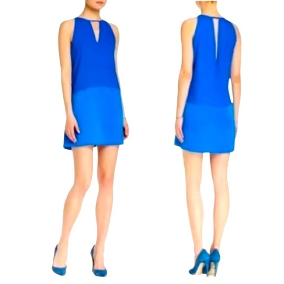 Parker Revolve Blue Sleeveless Halter Silky Brunch Wedding Guest Dress Size M‎ - Picture 1 of 11